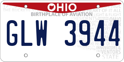 OH license plate GLW3944