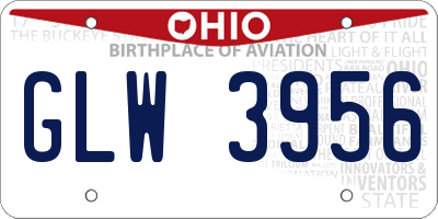 OH license plate GLW3956