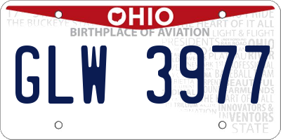OH license plate GLW3977
