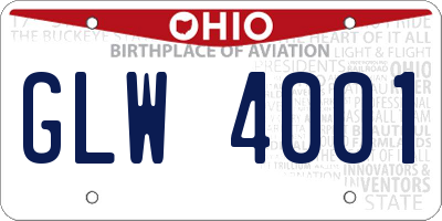OH license plate GLW4001