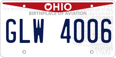 OH license plate GLW4006