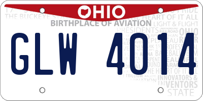 OH license plate GLW4014