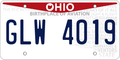 OH license plate GLW4019