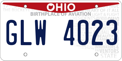 OH license plate GLW4023