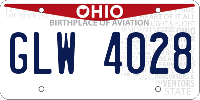 OH license plate GLW4028