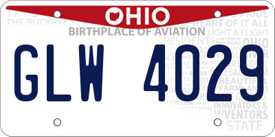 OH license plate GLW4029