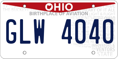 OH license plate GLW4040