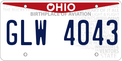 OH license plate GLW4043