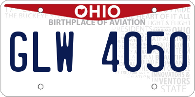 OH license plate GLW4050