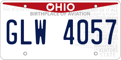 OH license plate GLW4057