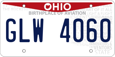 OH license plate GLW4060