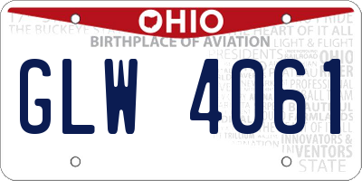 OH license plate GLW4061