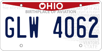 OH license plate GLW4062