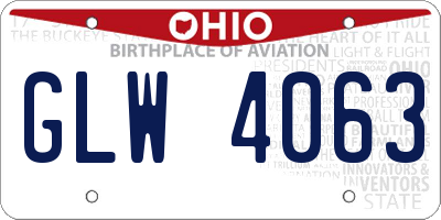 OH license plate GLW4063