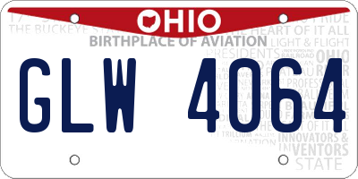 OH license plate GLW4064