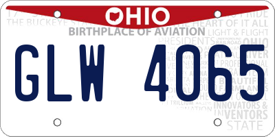 OH license plate GLW4065