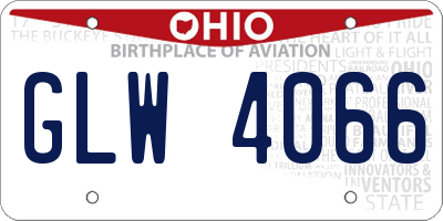 OH license plate GLW4066
