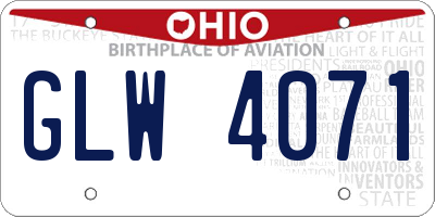 OH license plate GLW4071