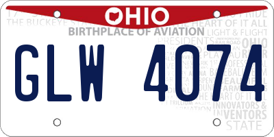 OH license plate GLW4074