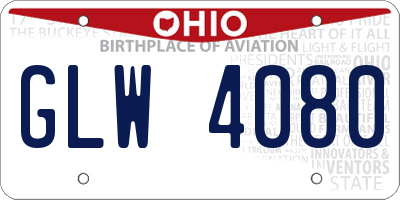 OH license plate GLW4080