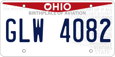 OH license plate GLW4082