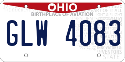OH license plate GLW4083