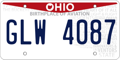OH license plate GLW4087
