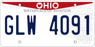 OH license plate GLW4091