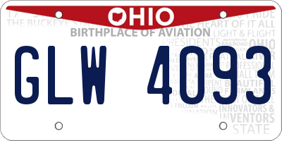 OH license plate GLW4093