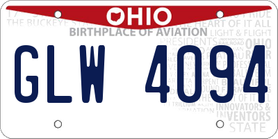 OH license plate GLW4094
