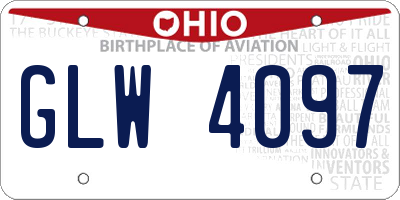 OH license plate GLW4097