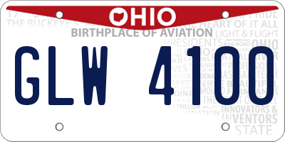 OH license plate GLW4100