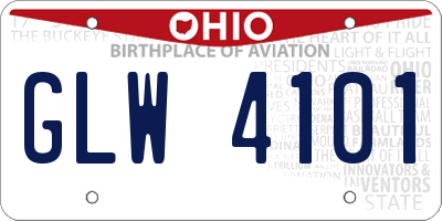 OH license plate GLW4101