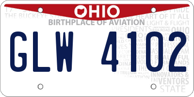 OH license plate GLW4102