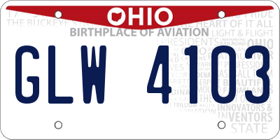 OH license plate GLW4103