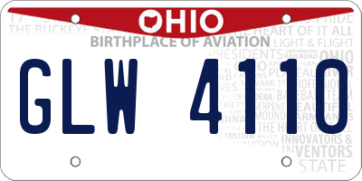 OH license plate GLW4110