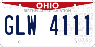 OH license plate GLW4111