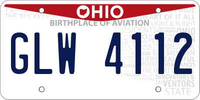 OH license plate GLW4112