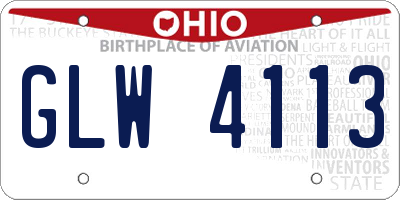 OH license plate GLW4113