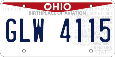 OH license plate GLW4115