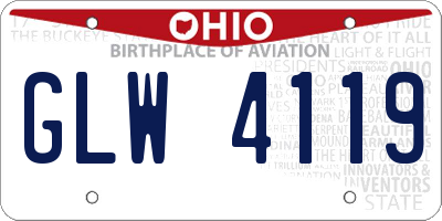 OH license plate GLW4119