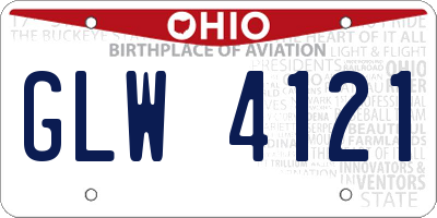 OH license plate GLW4121
