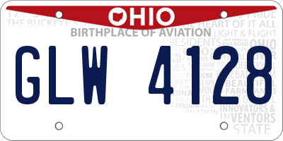 OH license plate GLW4128