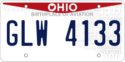 OH license plate GLW4133