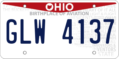 OH license plate GLW4137