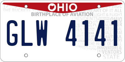OH license plate GLW4141