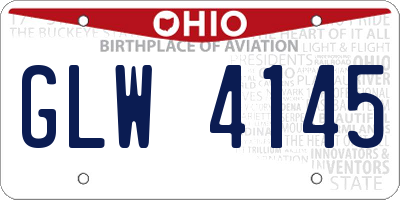 OH license plate GLW4145