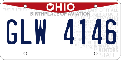 OH license plate GLW4146