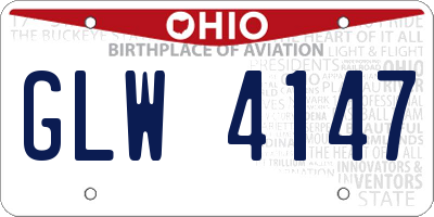 OH license plate GLW4147