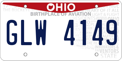 OH license plate GLW4149